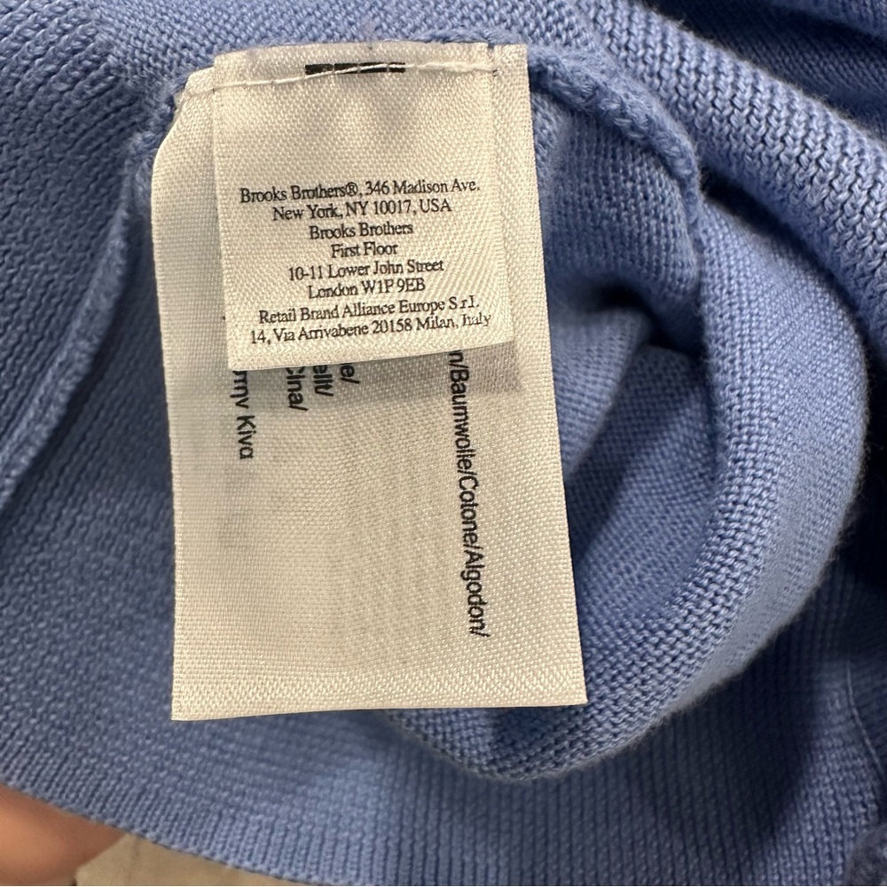 Brooks Brothers Womens XS Supima Cotton button up Cardigan Sweater blue Vneck - Picture 8 of 9